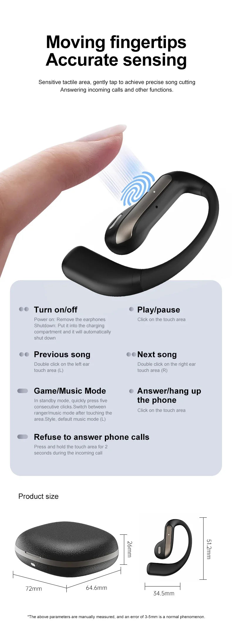 Sport Earbuds with Translation, Ear-Hook
