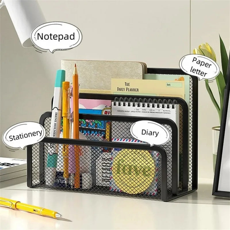 Black Mesh Desk Letter Tray