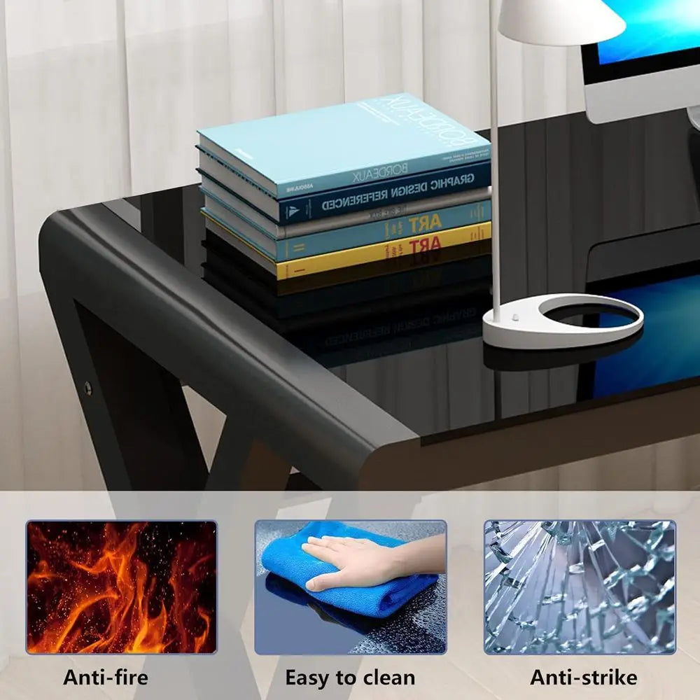 Glass X-Frame Desk