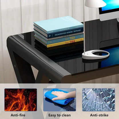 Glass X-Frame Desk