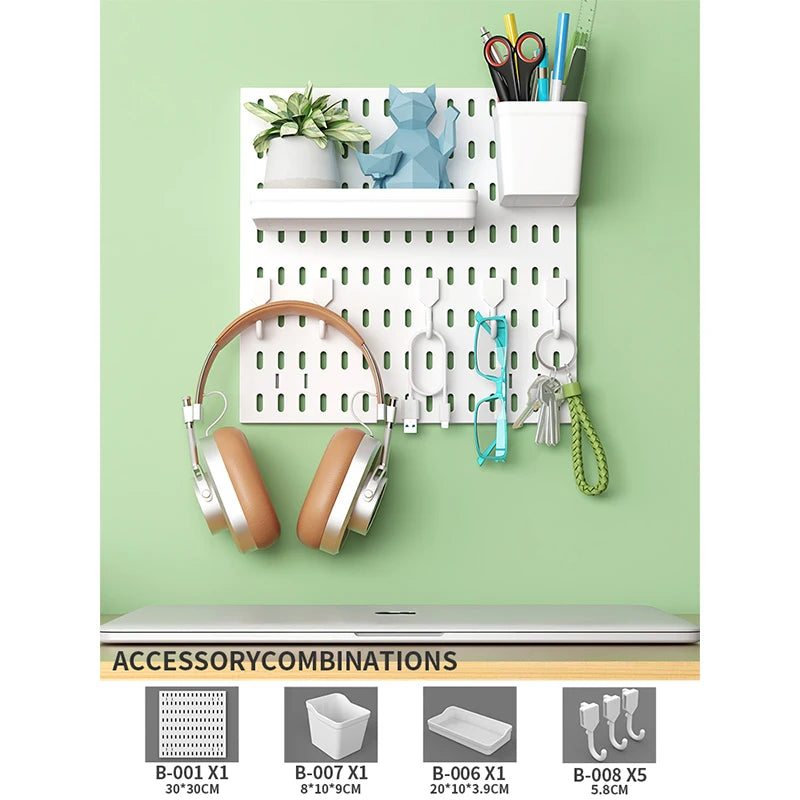 No-Holes Wall Pegboard Organizer