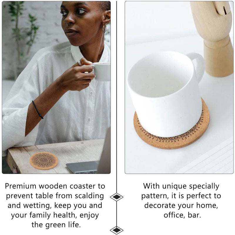 Absorbent Cork Coaster Set