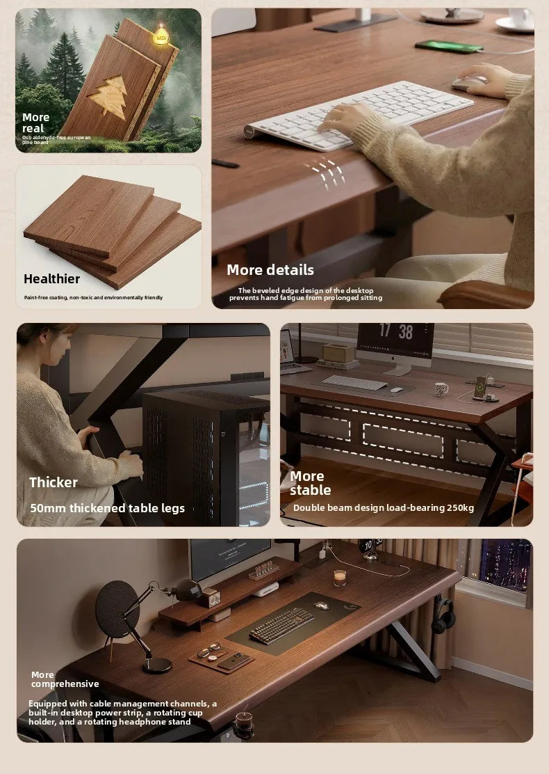 Onyx Rectangular Gaming Computer Desk