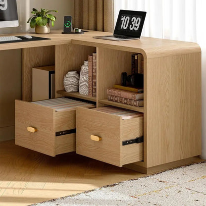 L-Shaped Executive Desk with USB