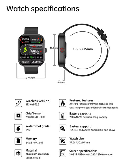 Health Smartwatch: BP, ECG, HRV & SpO2 Tracker