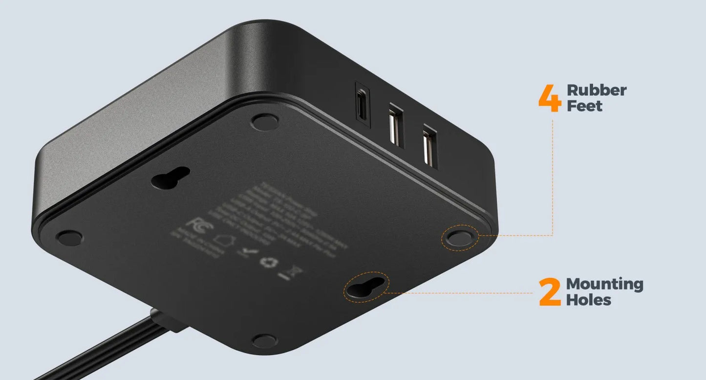 TESSAN Flat Plug Power Strip