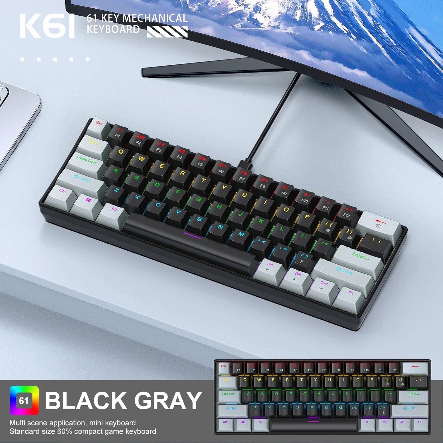 60% Mechanical Mini Keyboard with RGB