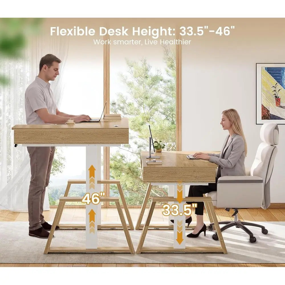 L-Shaped Electric Standing Desk