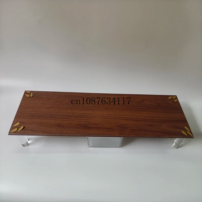 Modern Walnut Monitor Stand with Acrylic Legs
