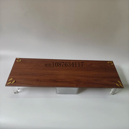 Modern Walnut Monitor Stand with Acrylic Legs