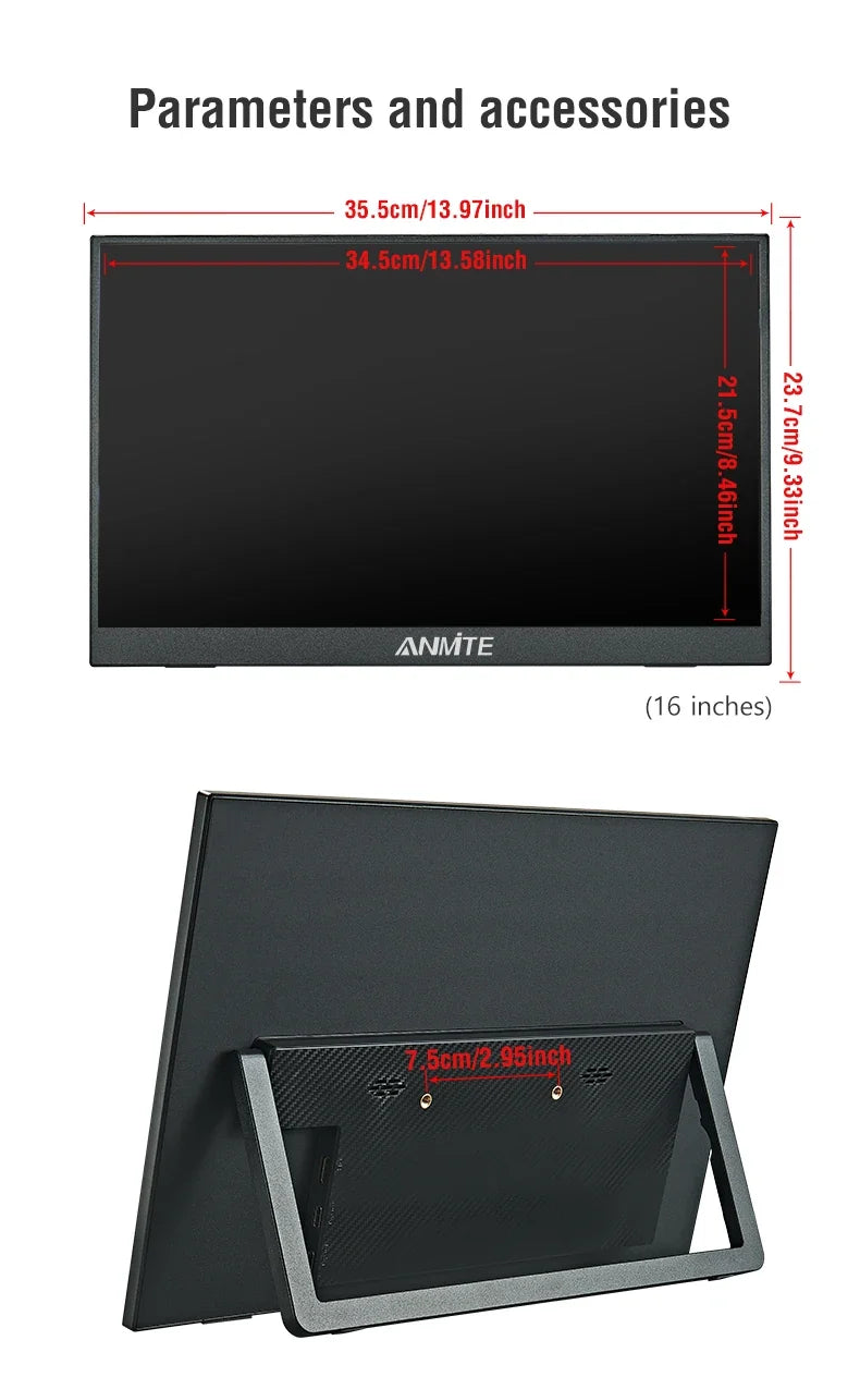16" Portable Touch Monitor, HDR10 Low Blue Light
