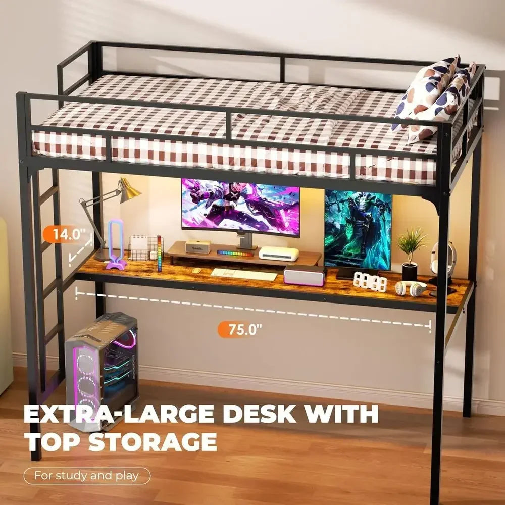 Twin Loft Bed with Desk