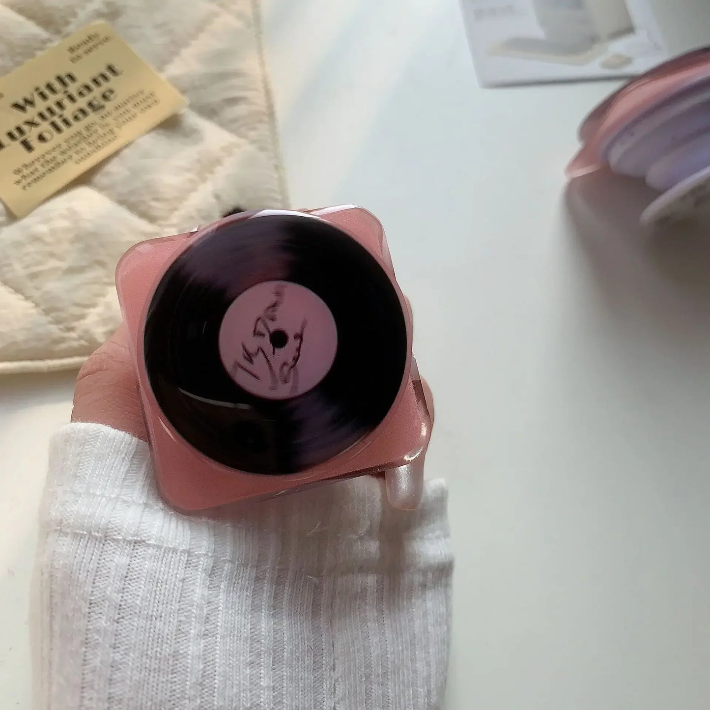 Vinyl Record Phone Holder Stand