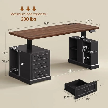 Standing Desk with 3 Drawers