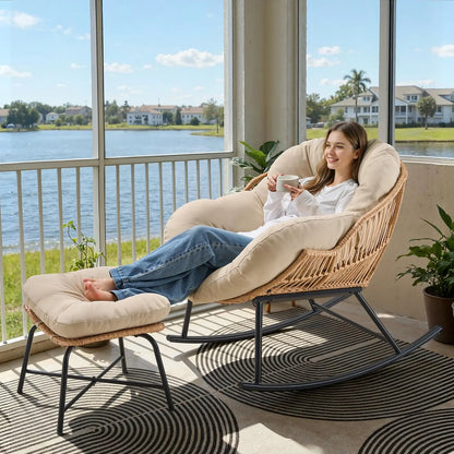 Meridian Rattan Papasan Rocker