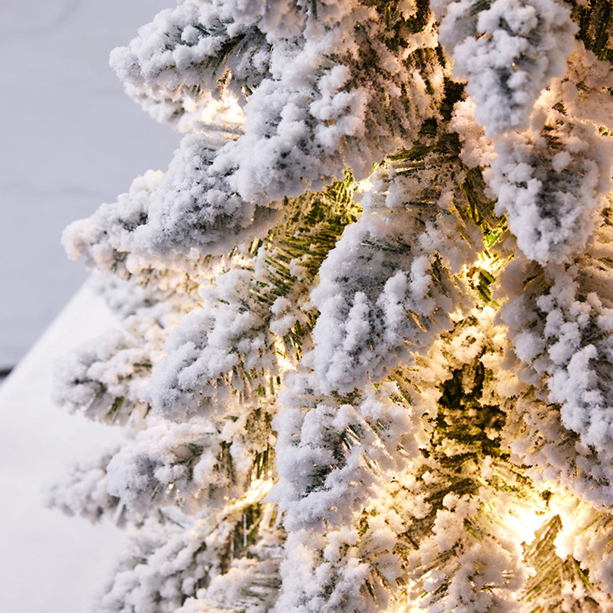 Snow Flocked Tabletop Christmas Tree | 45 cm with LED Lights