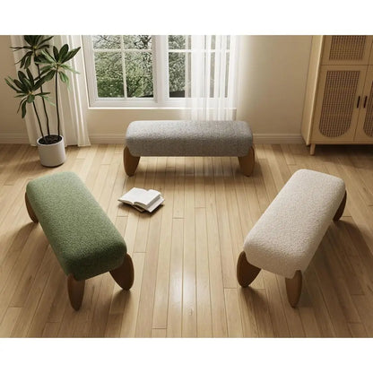 Scalloped-Leg Upholstered Bench