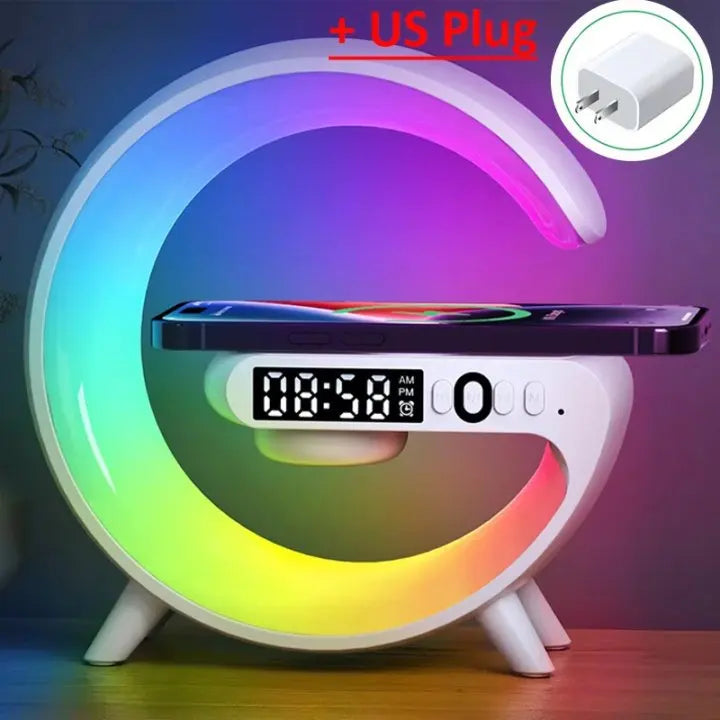 RGB Alarm Clock Wireless Charger Stand
