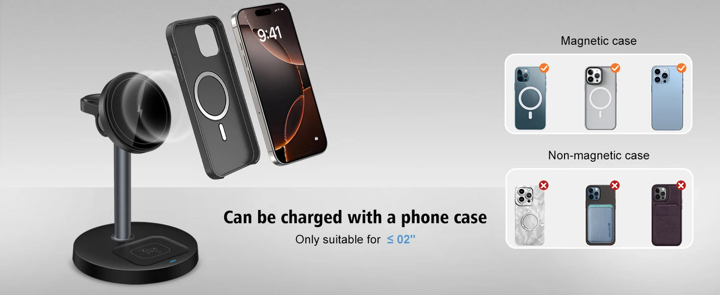 MagFusion Pro 3-in-1 Magnetic Wireless Charging Station