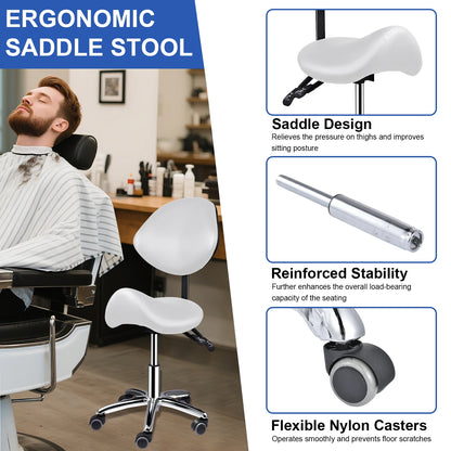 Rolling Saddle Chair with Back Support