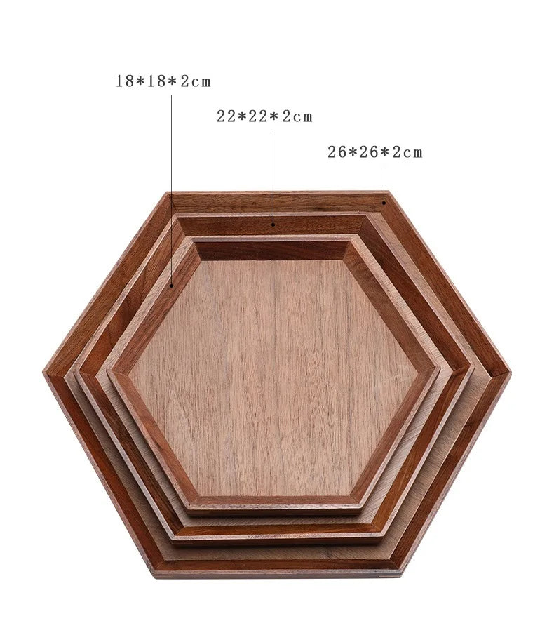 Black Walnut Hexagon Fruit Tray