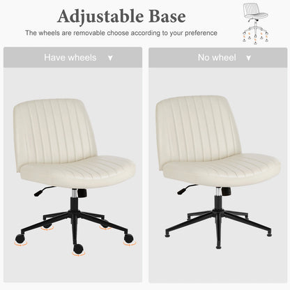 Wide Armless Cross-Legged Office Chair