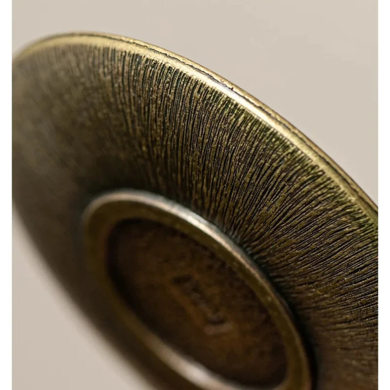 Antique Alloy Teacup Coaster Set
