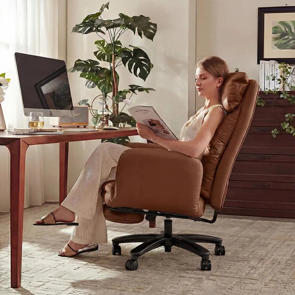 Premium Ergonomic Office Chair with Extra-Wide Seat & Retractable Footrest
