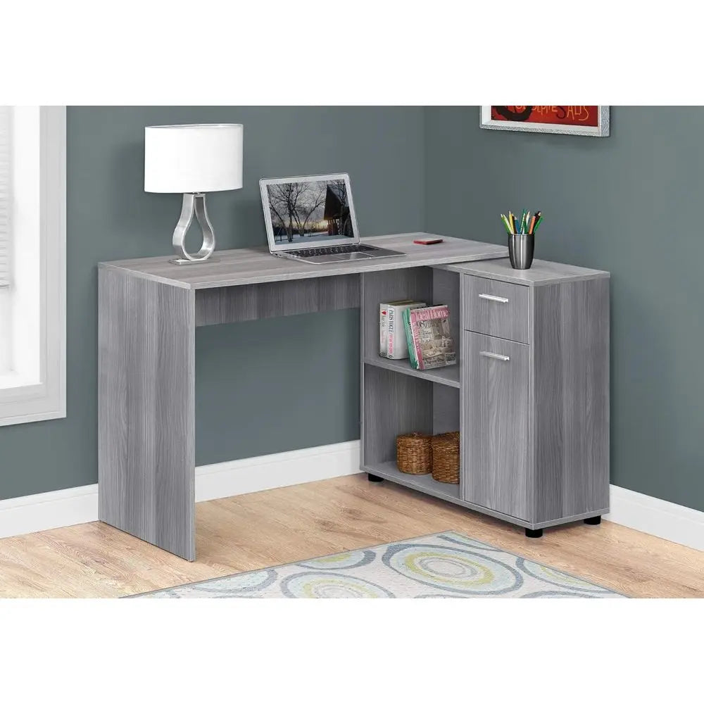 L-Shaped Desk with Cabinet
