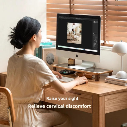 Solid Wood Desktop Monitor Stand