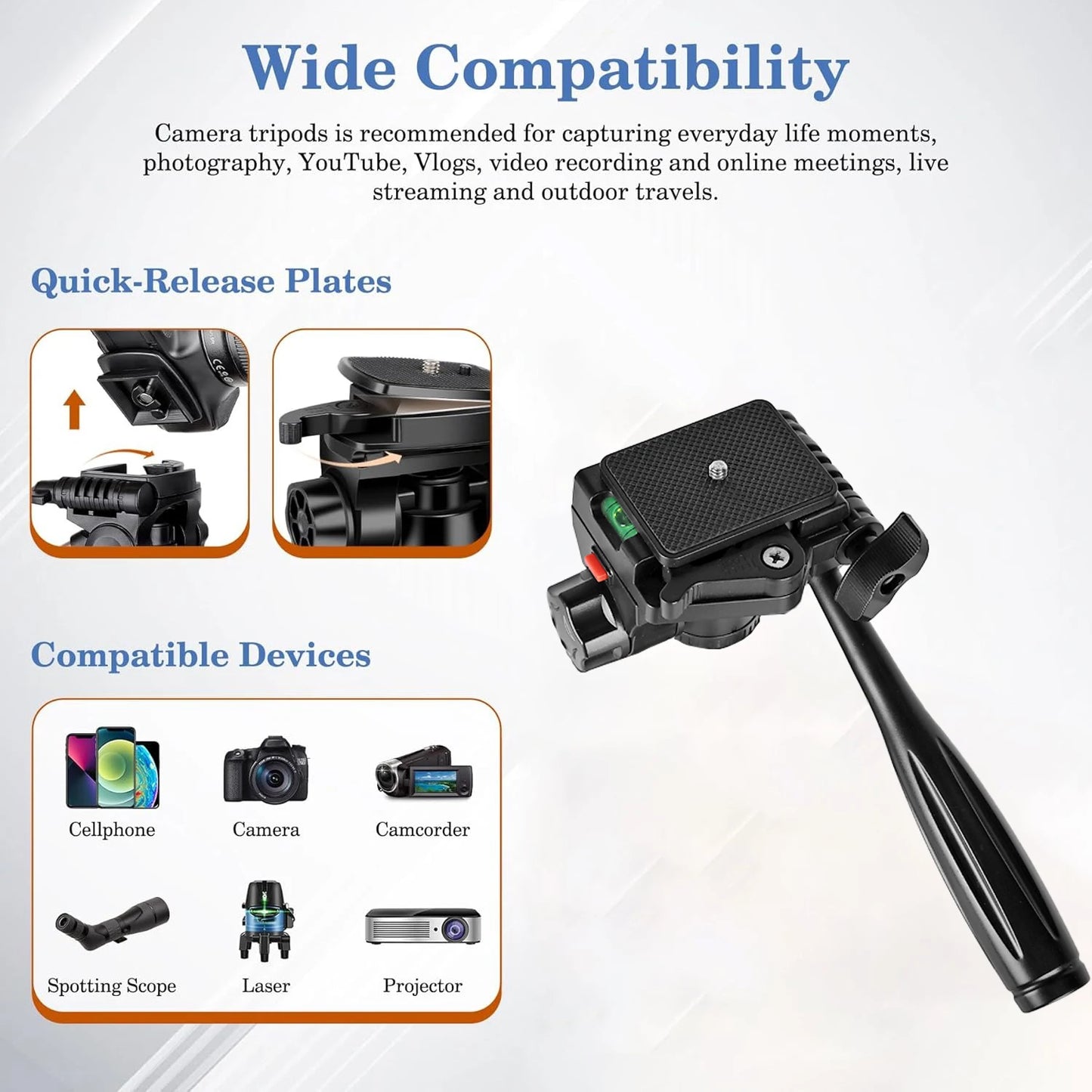 79in Aluminum Camera Tripod