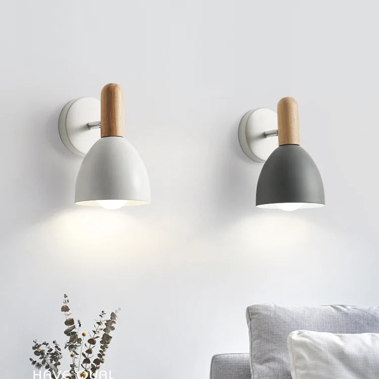 Swivel Wood Wall Sconce for Bedside Reading
