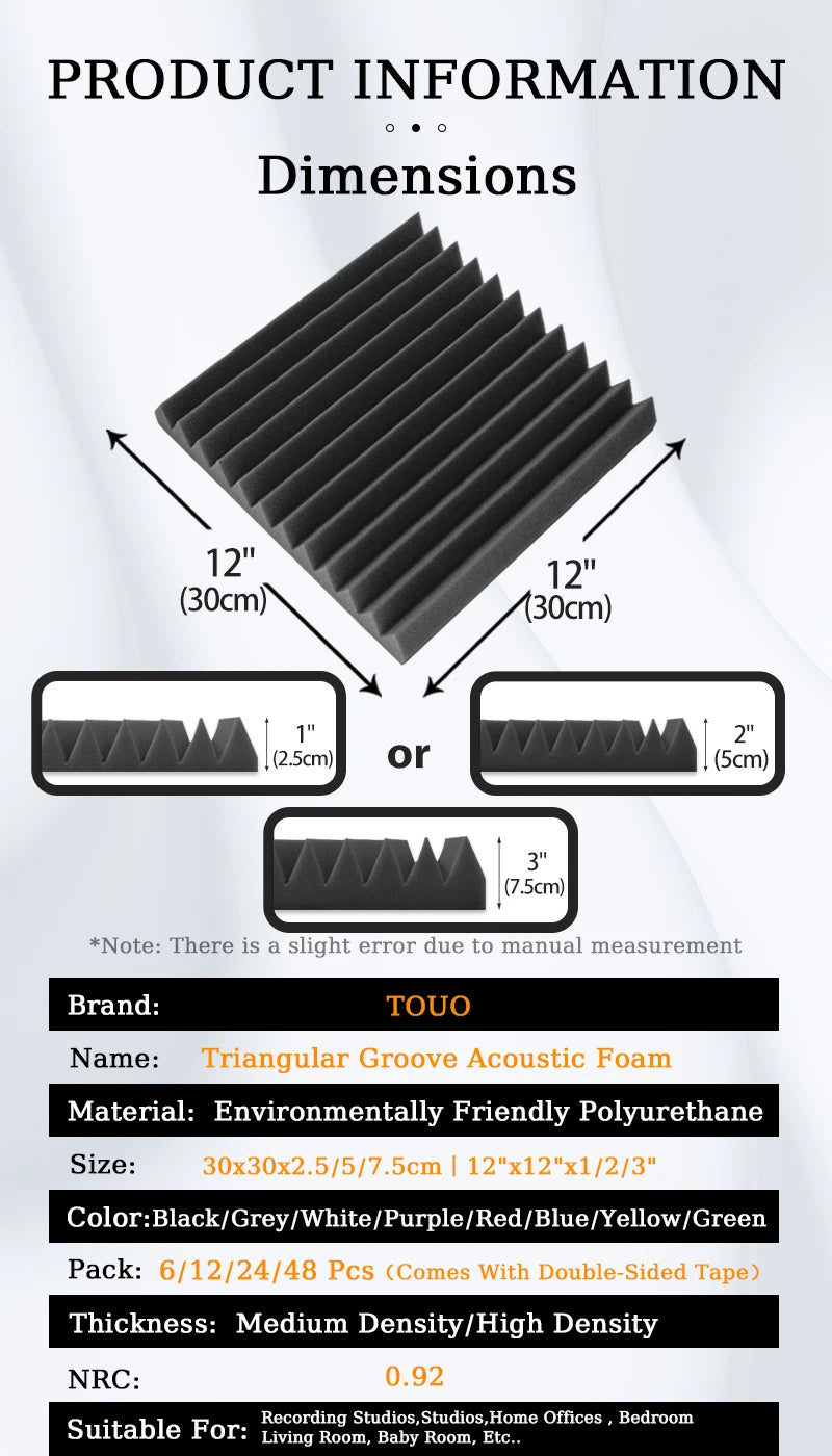 Studio Acoustic Foam Panel Set