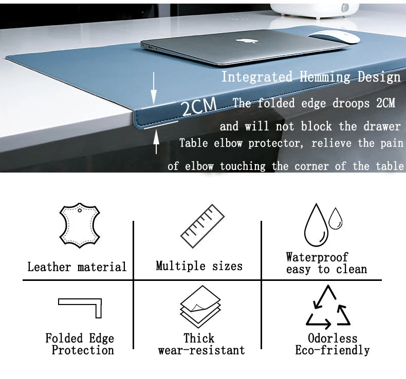 PU Leather Desk Mat with Wrist Support