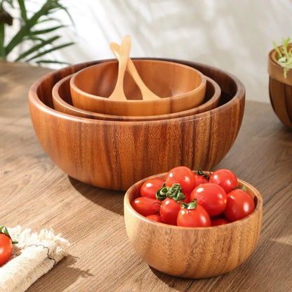 Acacia Wood Bowl, Japanese-Style Serving