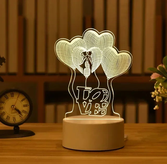 3D LED Night Light - Tricolor Room Decor Lamp