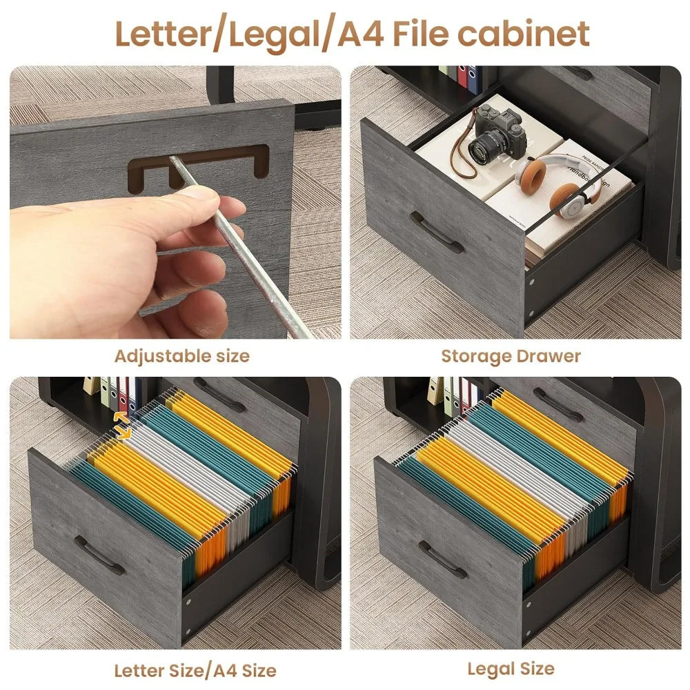 Nova L-Shaped Executive Desk with Storage & Charging Station