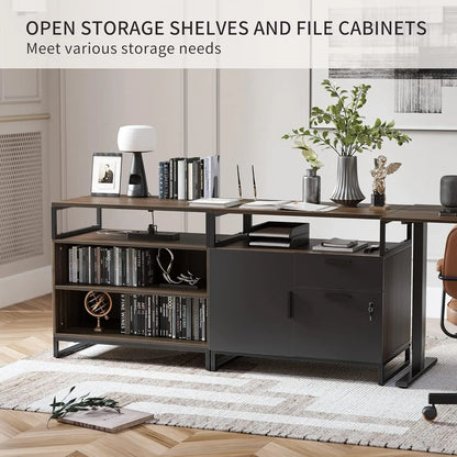 Camden 66" Electric L-Shaped Standing Desk with Storage