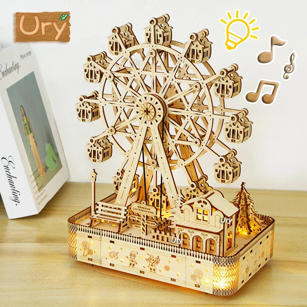 3D Wooden Ferris Wheel Puzzle Kit