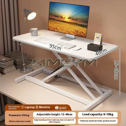 Foldable Laptop Desk with Storage & Keyboard Tray