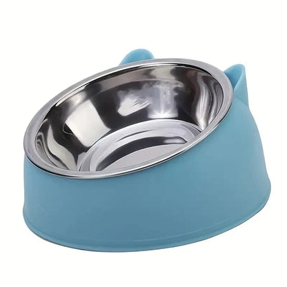 Tilted Non-Slip Pet Bowl for Cats & Dogs