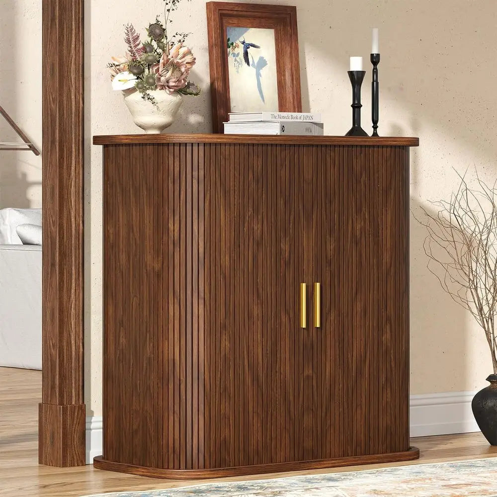 5-Tier Gold Handle Shoe Cabinet