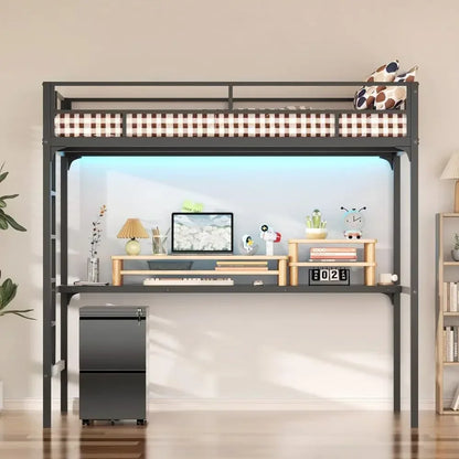 Twin Loft Bed with Desk