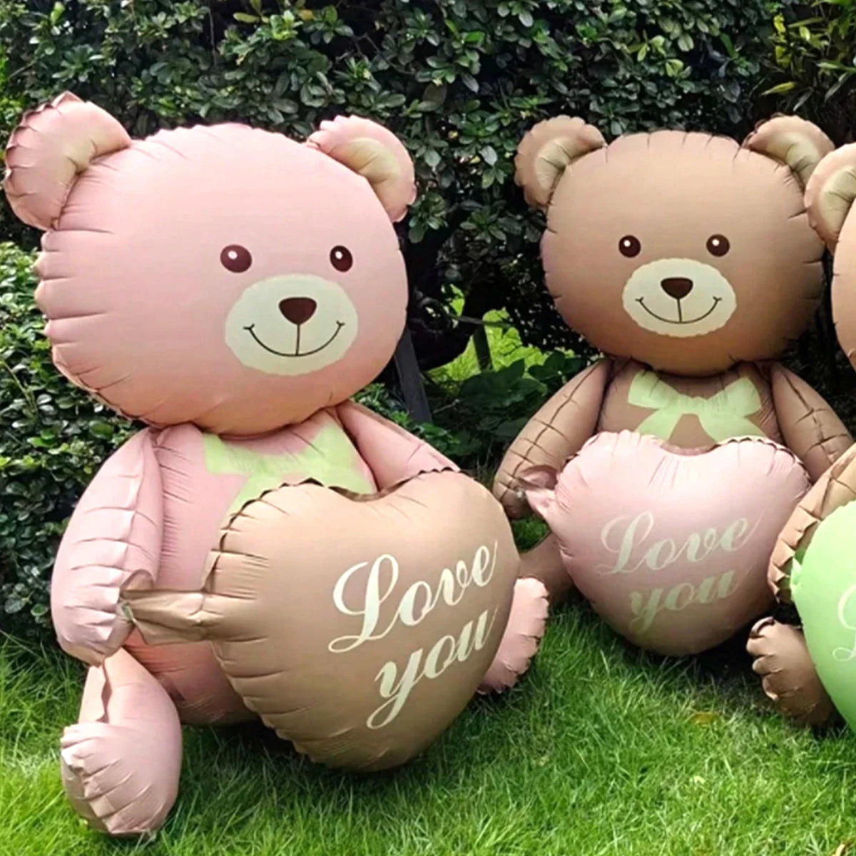 3D Heart Bear Foil Balloon - Party Decor