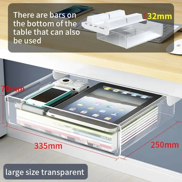 Hidden Under-Desk Drawer Organizer
