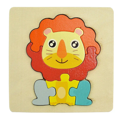 3D Wooden Animal & Vehicle Puzzle Set