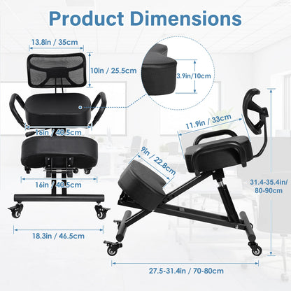 Ergonomic Kneeling Chair with Back Support