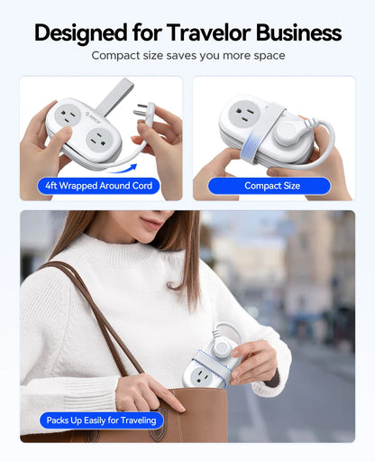 ORICO Cable-Wrap Travel Power Strip