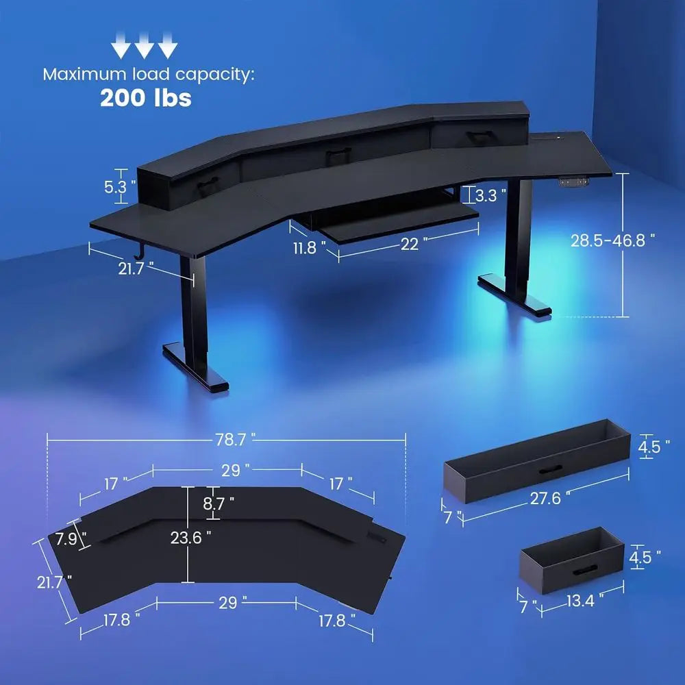 LED Gaming Standing Desk