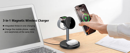MagFusion Pro 3-in-1 Magnetic Wireless Charging Station